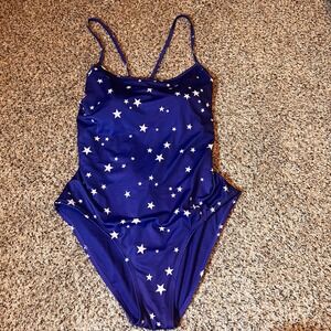 Outdoor Oasis Blue Star‎ Print Swimsuit One Piece Swimwear Women's XL